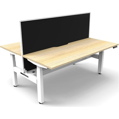 Rapidline BOOST+ Back To Back Workstation+Screen+Cable Tray 2 Person 1800mmW Oak/White | Better Office