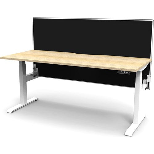 Rapidline Boost+ Single Sided Workstation + Screen 1800W x 750D x 1330mmH Oak/White