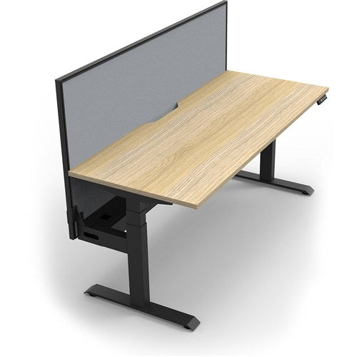 Rapidline Boost+ Single Sided Workstation + Screen + Tray 1500Wx750Dx1330mmH Oak / Black