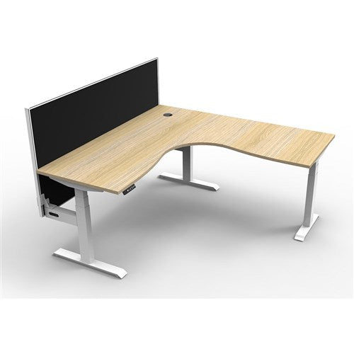 Rapidline BOOST+ Corner Workstation + Screen 1500/1500mmW Oak/White | Better Office