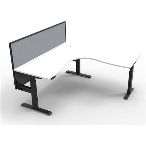 Rapidline BOOST+ Corner Workstation + Screen 1500/1500mmW White/Black | Better Office