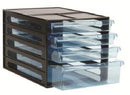 Filing Drawers Esselte Grey Frame 4 Blue Drawers