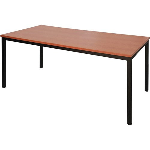 Rapidline Steel Frame Table 1200W x 600D x 730mmH Cherry Top Black Frame