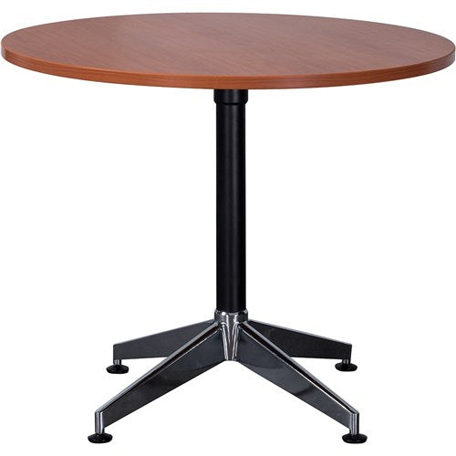 Rapidline Typhoon Round Meeting Table 900D x 730mmH Cherry Top Black Base