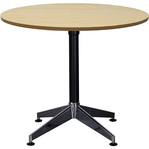 Rapidline Typhoon Round Meeting Table 900D x 730mmH Oak Top Black Base