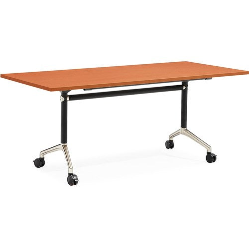 Rapidline Typhoon Flip Top Table 1500W x 750D x 750mmH Cherry Top Black Frame