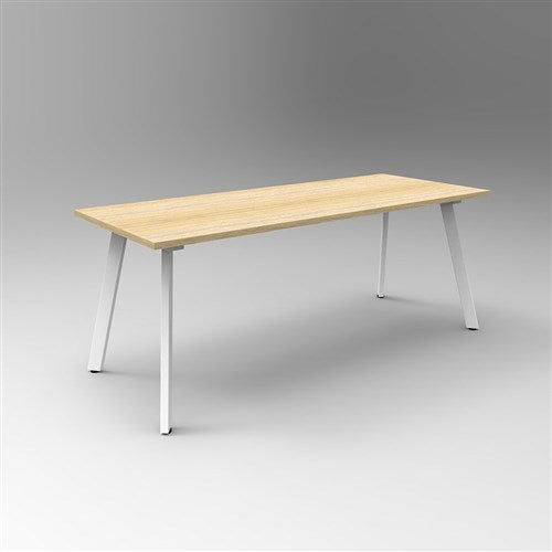 Rapidline Eternity Meeting And Boardroom Table 1800W x 750D x 730mmH Oak Top White Base | Better Office