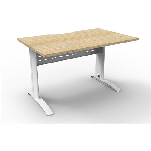 Rapidline Deluxe Rapid Span Straight Desk 1200W x 750D x 730mmH Natural Oak/White