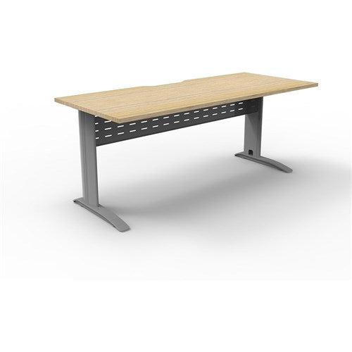 Rapidline Deluxe Rapid Span Straight Desk 1500W x 750D x 730mmH Natural Oak/Silver