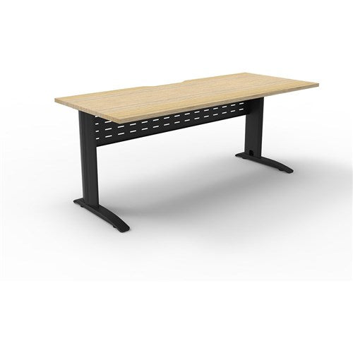 Rapidline Deluxe Rapid Span Straight Desk 1800W x 750D x 730mmH Natural Oak/Black