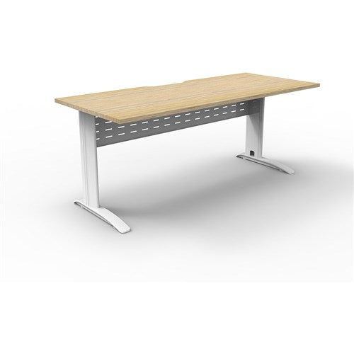 Rapidline Deluxe Rapid Span Straight Desk 1800W x 750D x 730mmH Natural Oak/White