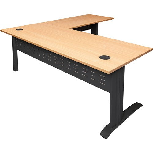 Rapidline Span Desk And Return 1800/1100W x 700/600D x 730mmH Beech/Black