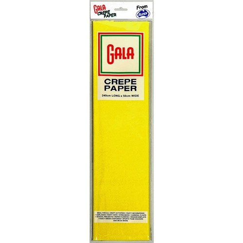 Alpen Gala Crepe Paper 240 x 50cm Canary Pack Of 12