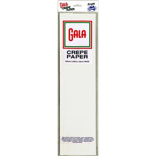 Alpen Gala Crepe Paper 240 x 50cm White Pack Of 12