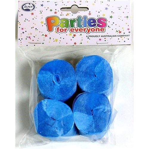 Alpen Parties For Everyone Crepe Streamers 35mm x 13m Light Blue Pack Of 4 BOX6