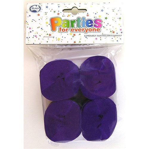 Alpen Parties For Everyone Crepe Streamers 35mm x 13m Purple Pack Of 4 BOX6