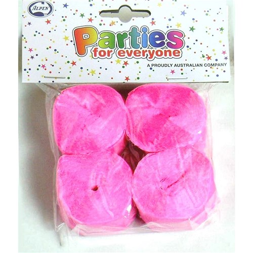 Alpen Parties For Everyone Crepe Streamers 35mm x 13m Bright Pink Pack Of 4 BOX6