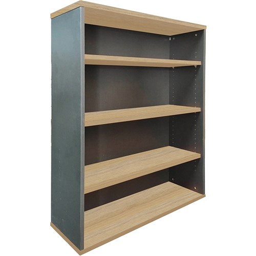 Rapidline Rapid Worker Bookcase 3 Shelves 900W x 315D x 1200mmH Oak And Ironstone