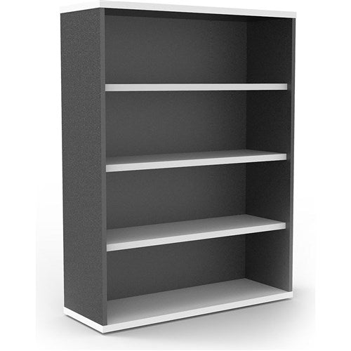 Rapidline Rapid Worker Bookcase 3 Shelves 900W x 315D x 1200mmH White And Ironstone