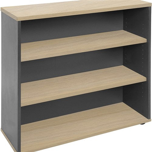 Rapidline Rapid Worker Bookcase 2 Shelves 900W x 315D x 900mmH Oak And Ironstone