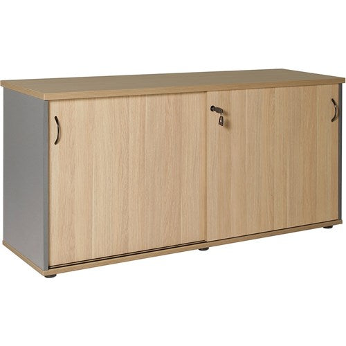 Rapidline Credenza Sliding Doors 1200W x 450D x 730mmH Oak And Ironstone