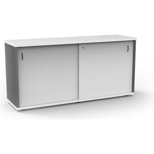 Rapidline Credenza Sliding Doors 1200W x 450D x 730mmH White And Ironstone