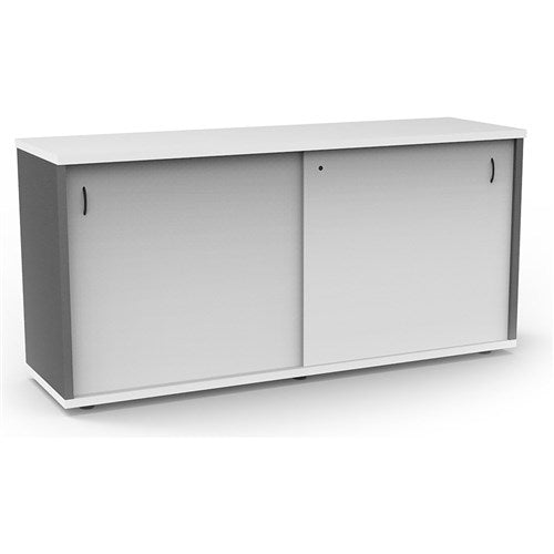 Rapidline Credenza Sliding Doors 1800W x 450D x 730mmH White And Ironstone