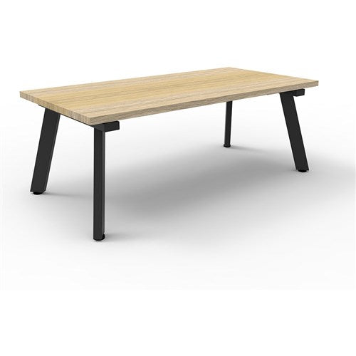 Rapidline Eternity Coffee Table 1200W x 600D x 450mmH Oak Top Black Base