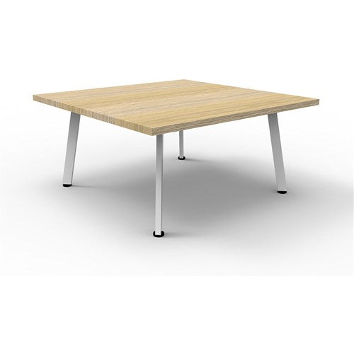 Rapidline Eternity Coffee Table 900W x 900D x 450mmH Oak Top White Base | Better Office