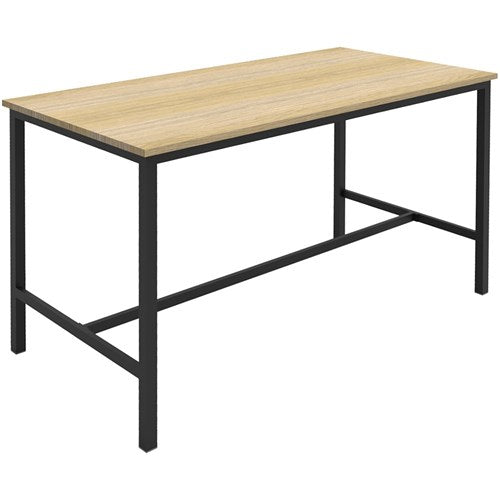 Rapidline High Bar Table 1800W x 900D x 1050mmH Oak Top Black Frame