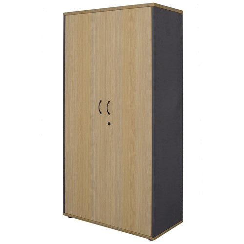 Rapidline Rapid Worker Lockable Cupboard 900W x 450D x 1800mmH Oak And Ironstone