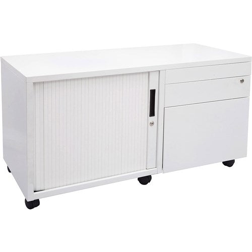 Rapidline Mobile Caddy Left Hand Tambour Door 1050W x 500D x 615mmH White