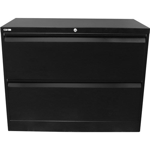 Rapidline Go Lateral Filing Cabinet 2 Drawer 900W x 473D x 705mmH Black