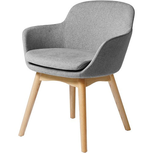 Rapidline Aspen Tub Lounge Chair Natural Ash Wooden Base Light Grey Seat