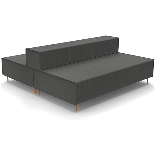 Rapidline Triple Back To Back Lounge 1830W x 1880D x 710mmH Charcoal Ash