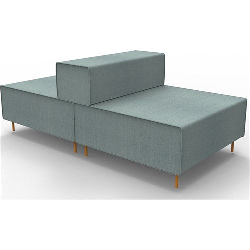 Rapidline Single Back To Back Lounge 925W x 1880D x 710mmH Light Blue