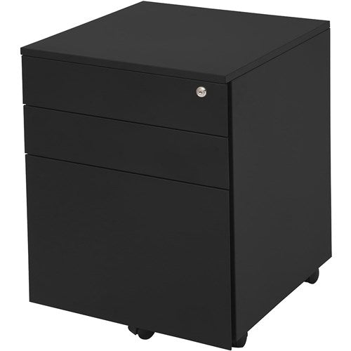 Rapidline Go Steel Mobile Pedestal 2 Drawer 1 File 460W x 472D x 610mmH Black