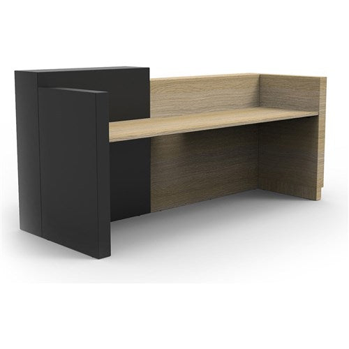 Rapidline Sempre Reception Counter 2400W x 950D x 1150mmH Natural Oak And Black