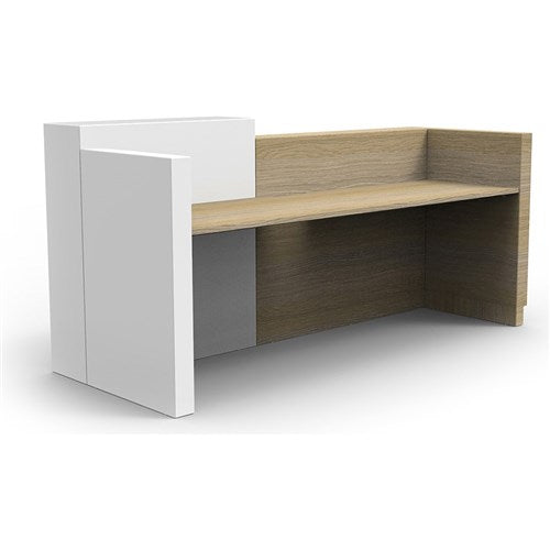 Rapidline Sempre Reception Counter 2400W x 950D x 1150mmH Natural Oak And White