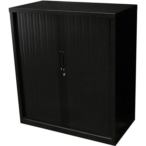 Rapidline Go Tambour Door Cupboard No Shelves Included 1200W x 473D x 1016mmH Black