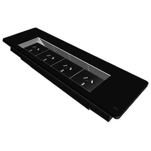 Rapidline Table Surface Mounted Flip Box 4 GPO Black | Better Office