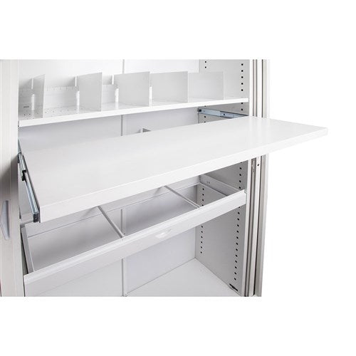 Rapidline Go Steel Tambour Accessory Pull Out File Shelf 1030W x 390D x 35mmH White