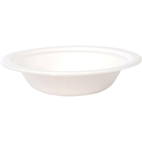 Writer Breakroom Earth Eco Heavy Duty Sugarcane Round Bowls 180mm White Pack Of 25 | Better Office