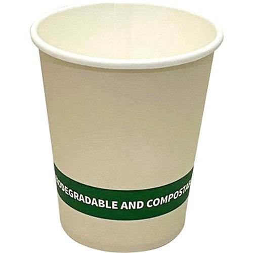 Writer Breakroom Earth Eco Recyclable Single Wall Paper Cups 8oz White Pk50 CTN20