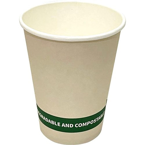 Writer Breakroom Earth Eco Recyclable Single Wall Paper Cups 12oz White Pk50 CTN20 | Better Office