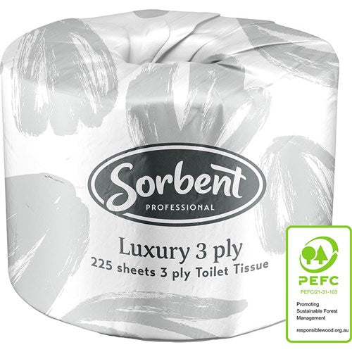 Sorbent Professional Luxury Toilet Tissue Rolls 3 Ply 225 Sheets Carton Of 48 | Better Office