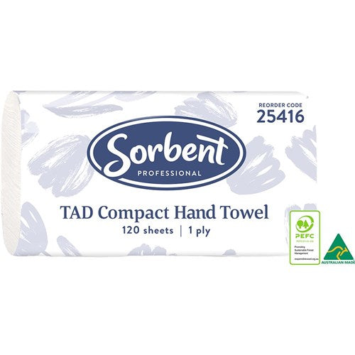 Sorbent Professional TAD Compact Hand Towel 1 Ply 120 Sheets Carton Of 20 | Better Office