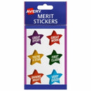Sp- Merit Stickers Avery 3d Stars Permanent Pk96 Hs