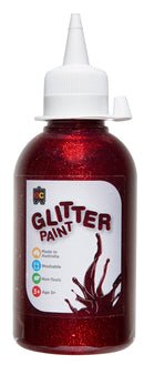 Paint Glitter Ec 250ml Washable Watercolour Red