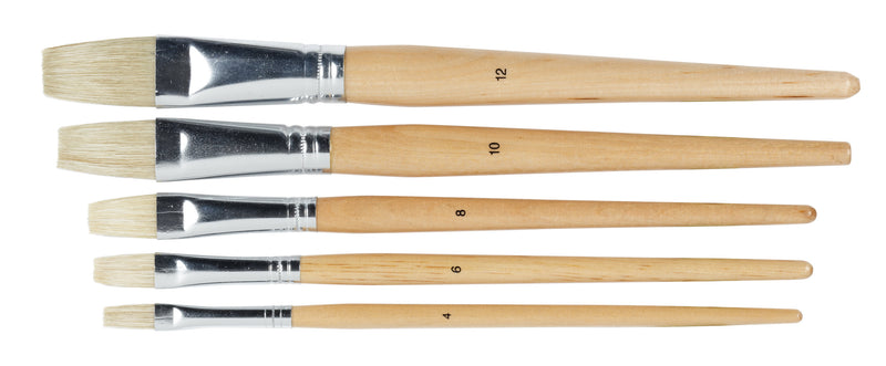 PAINT BRUSH HOG HAIR FLAT SCHOOL PACK (60) [
